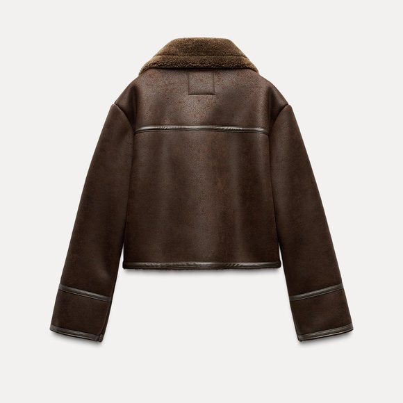 Zara DOUBLE SIDED SHORT JACKET - Brown - Picture 3 of 11